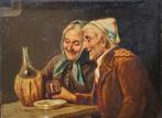 Belgian school (XIX) - Happy elderly couple - NO RESERVE