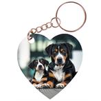 Sleutelhanger hartje 5x5cm - Grote Zwitserse Sennenhond met, Ophalen of Verzenden, Nieuw