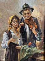 Italiaanse school (XX) - Uomo anziano con violino e giovane