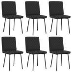 vidaXL Eetkamerstoelen 6 st kunstleer zwart, Verzenden, Nieuw, Zwart