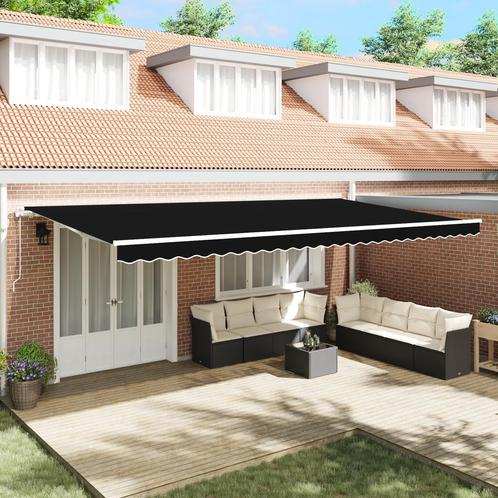 vidaXL Luifel automatisch uitschuifbaar 600x300 cm zwart, Tuin en Terras, Zonneschermen, Nieuw, Verzenden