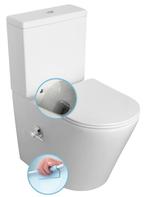 Sapho Paco randloos compact staand toilet met bidet wit, Nieuw, Ophalen of Verzenden