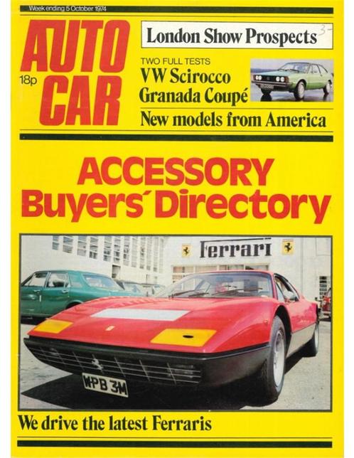 1974 AUTOCAR MAGAZINE 4067 ENGELS, Boeken, Auto's | Folders en Tijdschriften