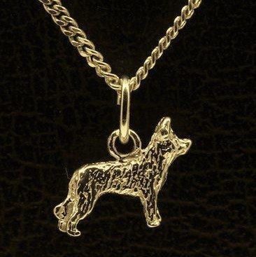 Gouden Pyrenese herder oren gecoupeerd met staart ketting..., Sieraden, Tassen en Uiterlijk, Kettinghangers, Verzenden