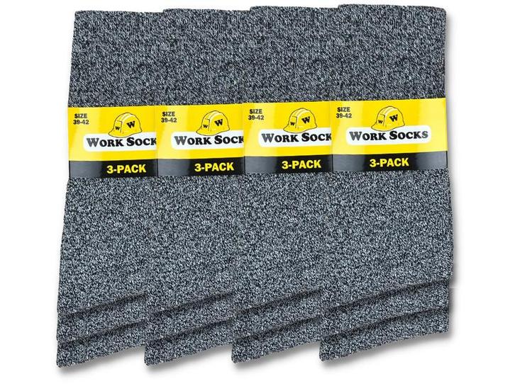 12 paar Werksokken - Heavy - Gemêleerd - Grijs, Kleding | Heren, Sokken en Kousen, Verzenden