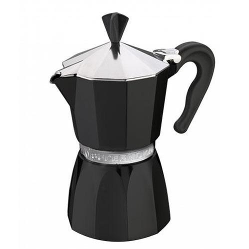 G.A.T. Italia Supermoka Percolator Zwart 6 kops, Witgoed en Apparatuur, Koffiezetapparaten, 4 tot 10 kopjes, Nieuw, Koffiebonen