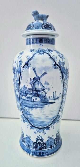 Petrus Regout - dekselvaas - Delfts Blauwe Vaas - 32 cm -, Antiek en Kunst, Antiek | Glas en Kristal