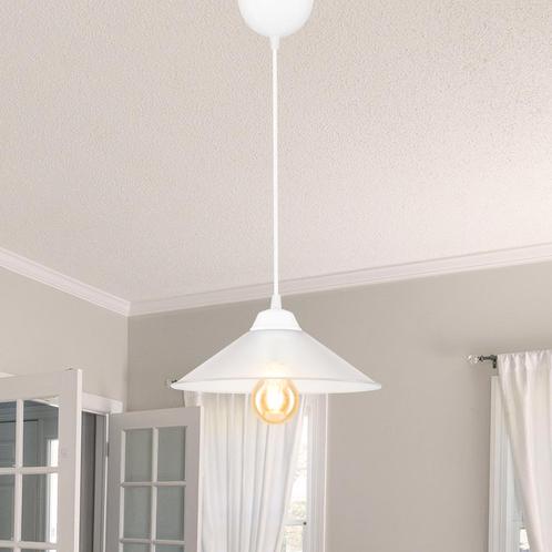 [lux.pro] Hanglamp Hereford E27 wit en transparant, Huis en Inrichting, Lampen | Hanglampen, Verzenden