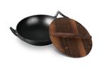 Gietijzeren wokpan met houten deksel van Berlinger Haus, Huis en Inrichting, Keuken | Potten en Pannen, Nieuw