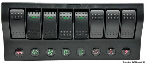 PCP Compact Elektrisch Paneel 8 Schakelaars, Watersport en Boten, Bootonderdelen, Nieuw, Zeilboot of Motorboot, Ophalen of Verzenden
