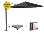 Challenger T2 premium zweefparasol 350 cm rond faded black, Ophalen of Verzenden, Nieuw