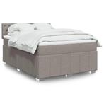 vidaXL Boxspring met matras stof taupe 140x200 cm, Huis en Inrichting, Slaapkamer | Bedden, Verzenden, 140 cm, 200 cm, Stof