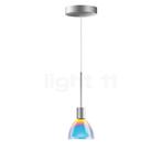 Bruck Silva Hanglamp LED lage spanning, chroom mat/glas blau, Nieuw, Verzenden