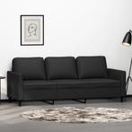 vidaXL Driezitsbank 180 cm kunstleer zwart, Verzenden, Leer, 200 tot 250 cm, Driepersoons