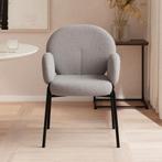 Stoel Scandi gestoffeerd, bouclé stof - lichtgrijs, Set van, Verzenden, Nieuw