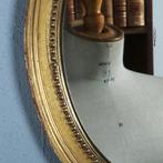 Ovale spiegel in vergulde lijst met weelderig kroontje ca 19, Antiek en Kunst, Ophalen of Verzenden
