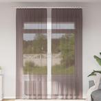 vidaXL Gordijnen voile met roedezakken 2 st bruin, Verzenden, Nieuw, Bruin