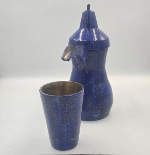 Lapis lazuli kan en glas Adembenemend koningsblauw - Hoogte:, Verzamelen, Mineralen en Fossielen