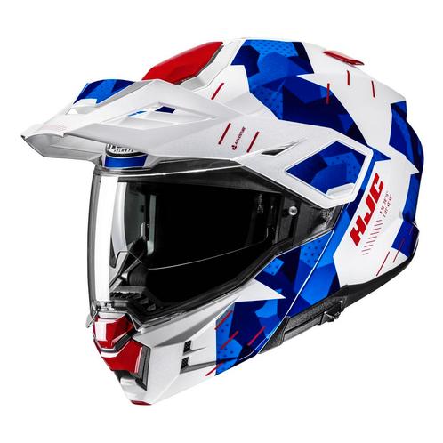 HJC i80 Roki Wit Rood Blauw Adventure Motorhelm, Motoren, Kleding | Motorhelmen, Offroadhelm, Heren, M, Nieuw met kaartje, HJC