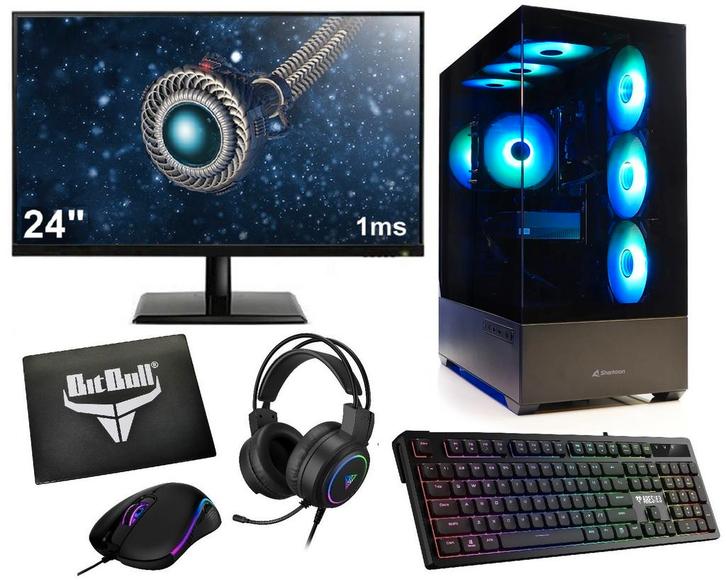 AMD Ryzen 7 5700G 8-Core Game PC SET |24 Monitor|Gaming..., Computers en Software, Desktop Pc's, Nieuw, Ophalen of Verzenden