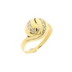 Gouden ring met diamant | 0,09 ct. (vintage ring, geelgoud), Gebruikt, Overige kleuren, Ophalen of Verzenden, 17 tot 18