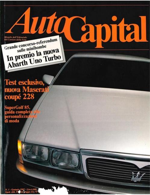 1985 AUTOCAPITAL MAGAZINE 1 ITALIAANS, Boeken, Auto's | Folders en Tijdschriften