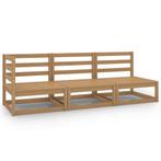 vidaXL 3-delige Loungeset massief grenenhout honingbruin, Verzenden, Nieuw, Loungeset