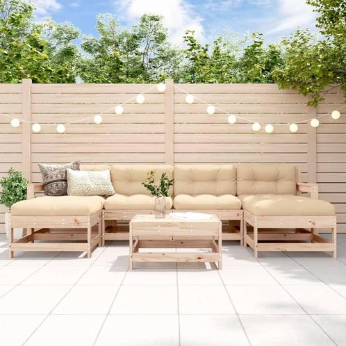 vidaXL 7-delige Loungeset massief grenenhout, Tuin en Terras, Tuinsets en Loungesets, Loungeset, Nieuw, 7 zitplaatsen, Verzenden