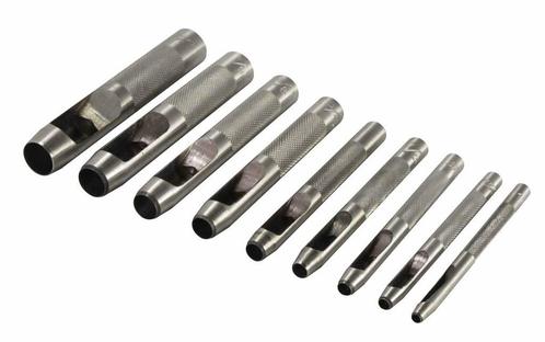 Holpijpset Holpijp Set - 9 Delig - Leren Perforator Set - Ho, Doe-het-zelf en Verbouw, Overige Doe-het-zelf en Verbouw, Nieuw
