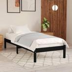 vidaXL Bedframe massief hout zwart 75x190 cm, Huis en Inrichting, Slaapkamer | Bedden, Eenpersoons, Verzenden, Zwart, Nieuw