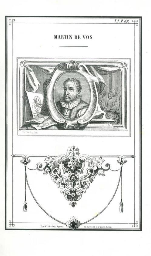 Portrait of Maerten de Vos, Antiek en Kunst, Kunst | Etsen en Gravures