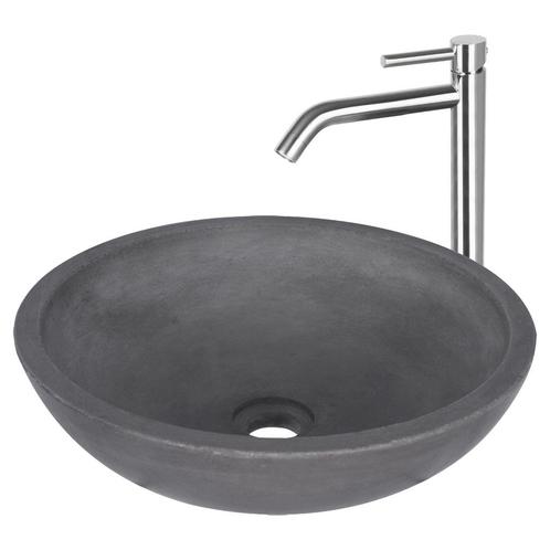 Waskomset Differnz Ravano Beton 40x12 cm Antraciet met Hoge, Doe-het-zelf en Verbouw, Sanitair, Overige typen, Nieuw, Chroom, Ophalen of Verzenden