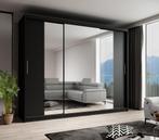 Meubella | Kledingkast mat zwart 250x62x200 schuifdeur, Huis en Inrichting, Kasten | Vitrinekasten, Nieuw, 200 cm of meer, Modern