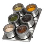 RVS Kruidenpotjes Magnetisch - Inclusief 6 Potjes -