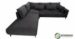Zwarte 4-zits hoekbank – als nieuw! €429,95, 250 tot 300 cm, Gebruikt, Hoekbank, Vierpersoons of meer
