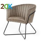 2DK - eetkamerstoel - Nova - lederlook Soft groen, Huis en Inrichting, Stoelen, Ophalen of Verzenden, Nieuw, Stof