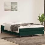 vidaXL Boxspring zonder matras fluweel donkergroen 160x220, Verzenden, Nieuw, Groen, Stof