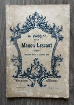 Giacomo Puccini - Manon Lescaut – First Edition 1893 – Prima