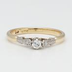 Ring - 18 karaat Geel goud, Witgoud Diamant (Natuurlijk), Sieraden, Tassen en Uiterlijk, Ringen, Nieuw
