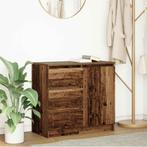 vidaXL Dressoir met lade 71x35x65 cm spaanplaat oud hout, Verzenden, Nieuw, Overige houtsoorten