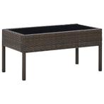 vidaXL Tuintafel 75x40x37 cm poly rattan bruin, Tuin en Terras, Tuintafels, Verzenden, Nieuw