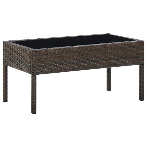 vidaXL Tuintafel 75x40x37 cm poly rattan bruin, Tuin en Terras, Tuintafels, Nieuw, Verzenden