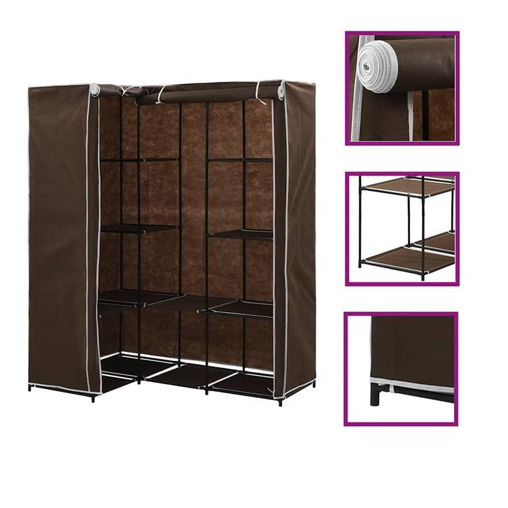 vidaXL Hoekkledingkast 130x87x169 cm bruin, Huis en Inrichting, Kasten | Kledingkasten, Nieuw, Verzenden