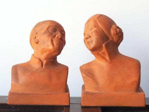 Gaston Hauchecorne - Buste, Heads of old people - 10 cm -, Antiek en Kunst, Antiek | Glas en Kristal
