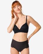 HEMA Medium corrigerende string hoge taille met kant zwart, Verzenden, Zwart