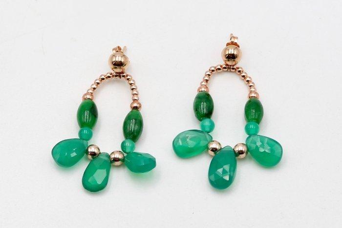 Oorbellen - 18 karaat Roségoud Jade, Sieraden, Tassen en Uiterlijk, Oorbellen
