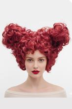 Queen of Hearts Pruik Rood Rococo met Gratis 2x Haarnetje Ba, Ophalen of Verzenden, Nieuw, Carnaval