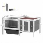 Houten Konijnenhok Met Ren, Helling, 3 Ingangen, Uittrekbare, Verzenden, Nieuw