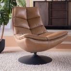 *WOONWINKEL* Eleonora Sven Draaifauteuil Cognac Leder, Huis en Inrichting, Fauteuils, Verzenden, Nieuw, Leer