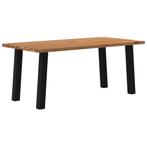 vidaXL Eettafel rechthoekig 180x90x74 cm massief eikenhout, Huis en Inrichting, Tafels | Eettafels, Verzenden, Nieuw